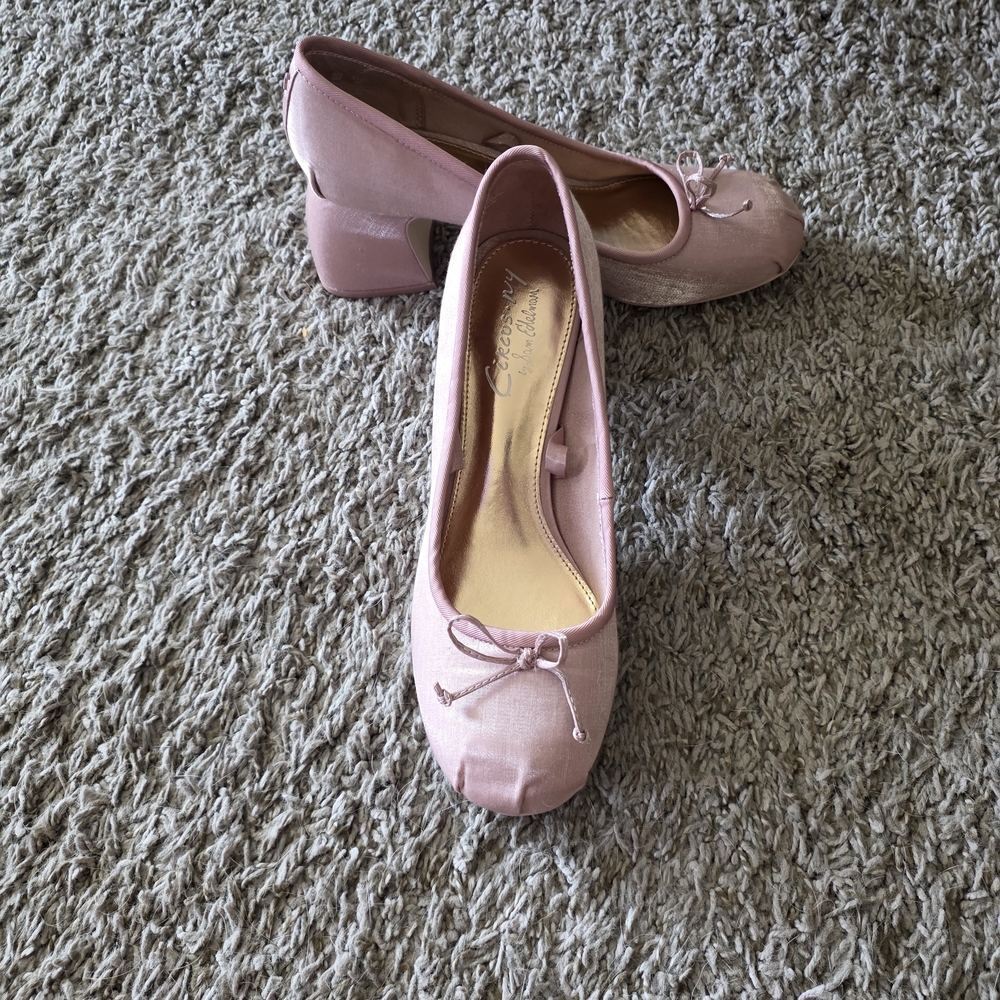 Circus by Sam Edelman Pink Bow Block Heel Ballet Flats